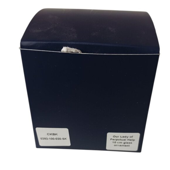 Our Lady Of Perpetual Help Glass Ornament 10cm Hand-Painted With Glitter Accent - Picture 6 of 9